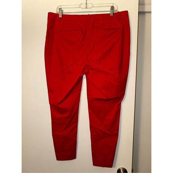 Talbots Women’s Chino Tapered Pants Solid Red Lace Up Ankle Detail 12 EUC - Picture 5 of 11